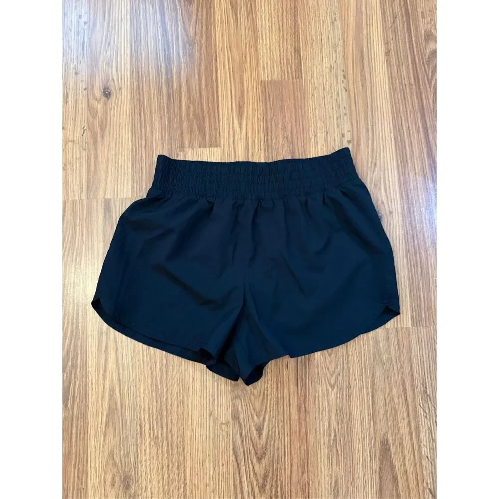 GAP Kids' Elastic High Waist Built-In Brief Athletic Shorts Navy Blue Size Large